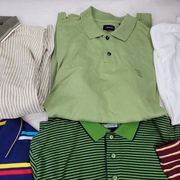 Lot of Polo Shirts Mens Sz Medium Y2k Grunge Izod Cutter Buck Preppy Outer Banks - Picture 4 of 16